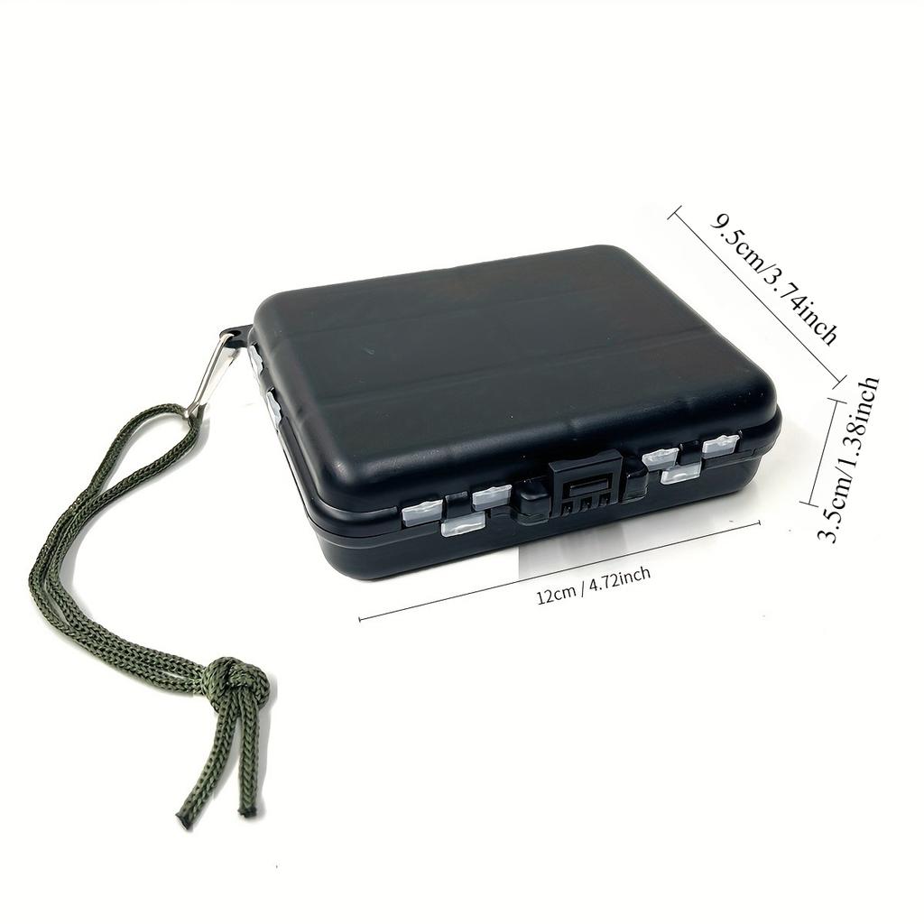 Portable Hanging Rope Fishing Parts Storage Box, Multi-Compartment Classified Organizer for Fishing Gear & Accessories