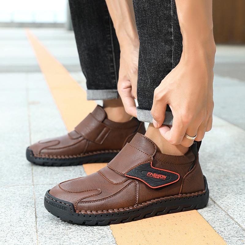 Осенние и зимние мужские туфли ручной работы, большие размеры, средние, для повседневного ношения, для ленивых мужчин, для вождения с одной педалью, кожаные туфли для мужчин