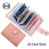 New Anti-theft ID Credit Card Holder Fashion Women's 26 Cards Slim PU Leather Pocket Case Purse Wallet Bag for Women Men Female