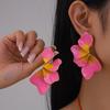 Sweet Flower Earrings Exaggerated Drop Earrings Temperament Gradient Petal Earrings Party