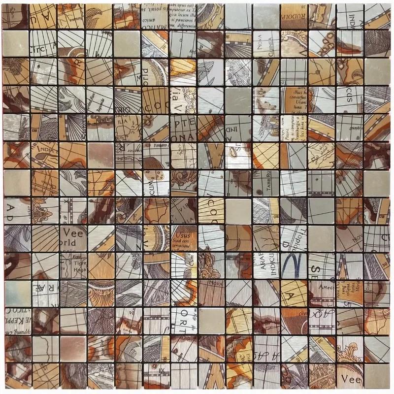 3D европейская гладкая металлическая мозаика настенная наклейка самоклеящаяся плитка кухня ванная комната бар гостиная ТВ фон настенный декор палка