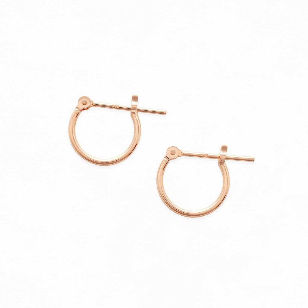 ESTELLE [Official] Women's Hoop Earrings, 18K Pink Gold (S) 0202-1468-0010-0000