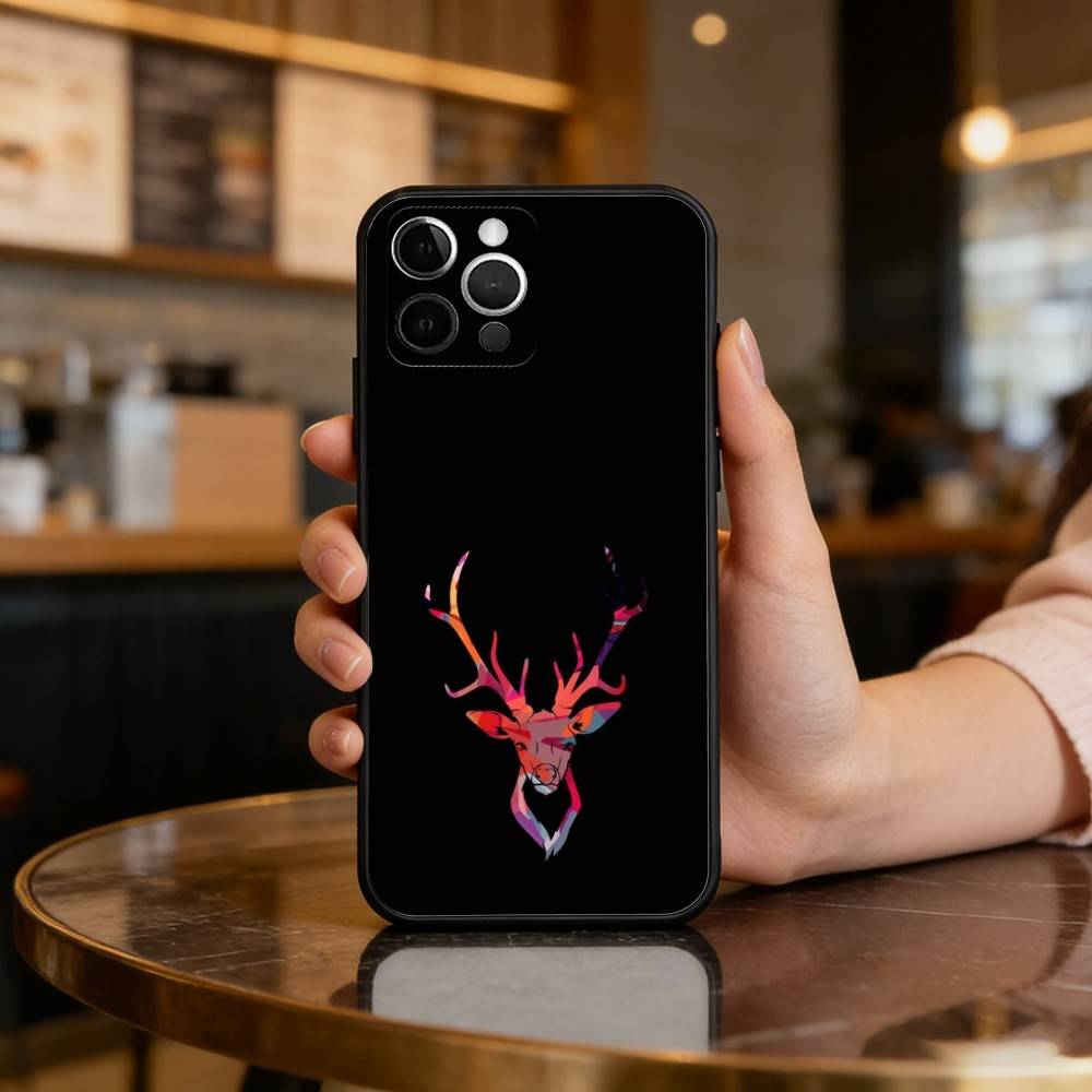 D-Deer-ER Soft Silicone Black Cover,Phone Case For iPhone 17,16,15,14,13,12,11 Plus,Pro Max,XS
