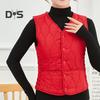Women Fall Winter Vest Coat Soft Thick Padded Sleeveless Single Breasted Solid Color V Neck Cardigan Slim Fit Warm Pockets Lady Waistcoat