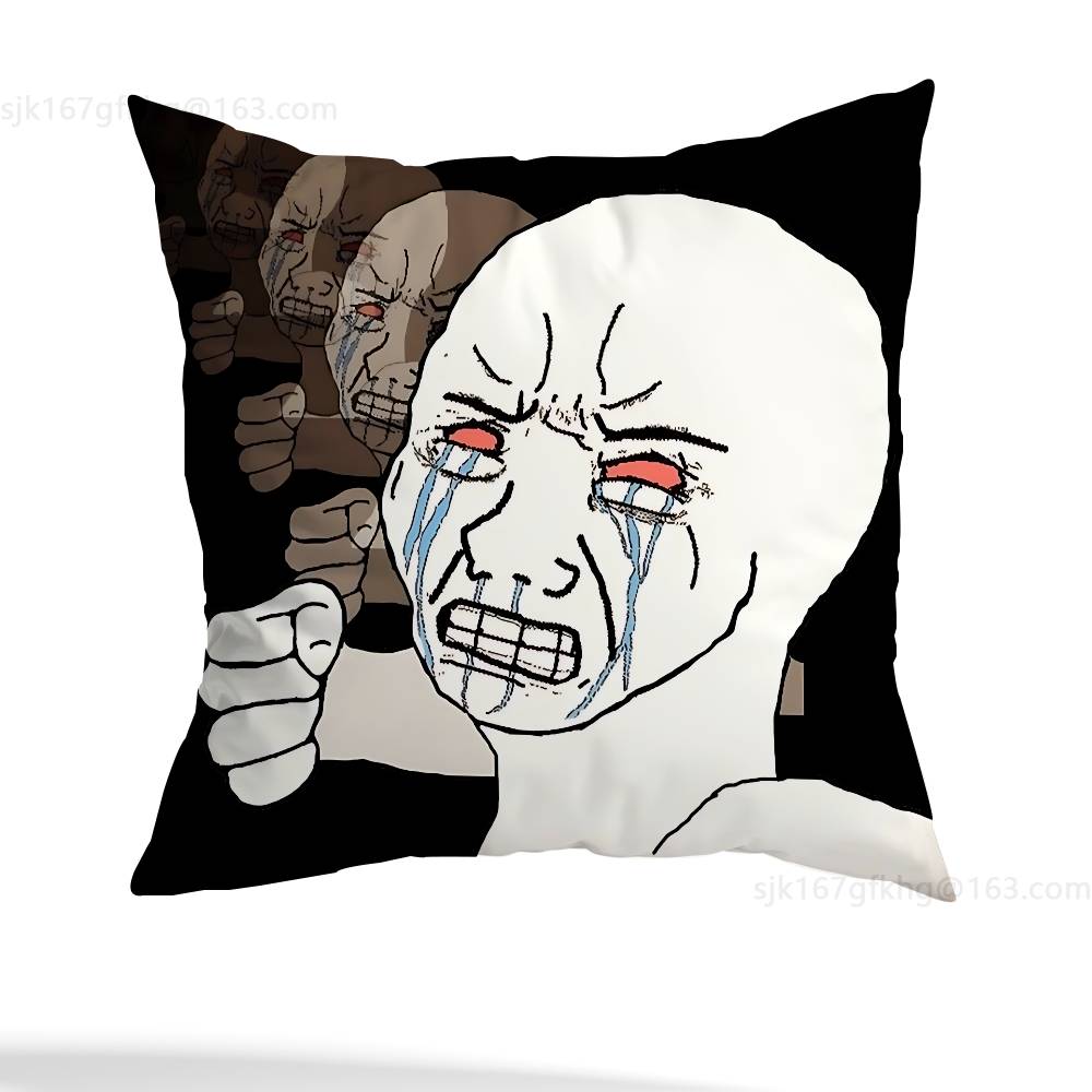 Wojak Soyjak Pillow Case Sofa Living Room Bedroom Headboard Backrest Cushion Square Cushion Nap Time