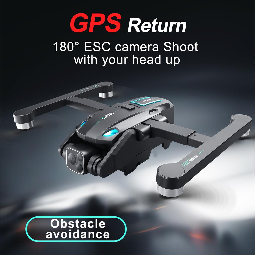 GPS Remote Control Quadcopter with Dual Camera 8K 180 Degrees  ESC Up/Down/Flat Camera Remote Control