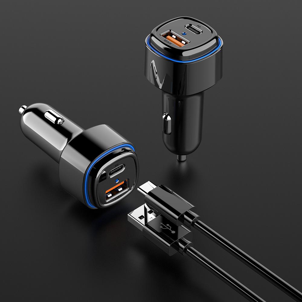 Автомобильное зарядное устройство для прикуривателя PD20W QC3.0, адаптер питания для быстрой зарядки, аксессуары, разветвитель для прикуривателя 12–24 В