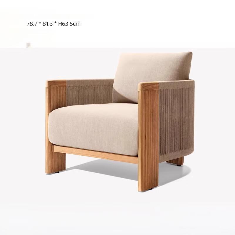 OEING Outdoor Teak-Style Patio Armchair