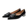 Pumps Low Heel Pointed Toe Pumps F41503 Black Enamel Cm [Fabiorsconi] Women's 24.5