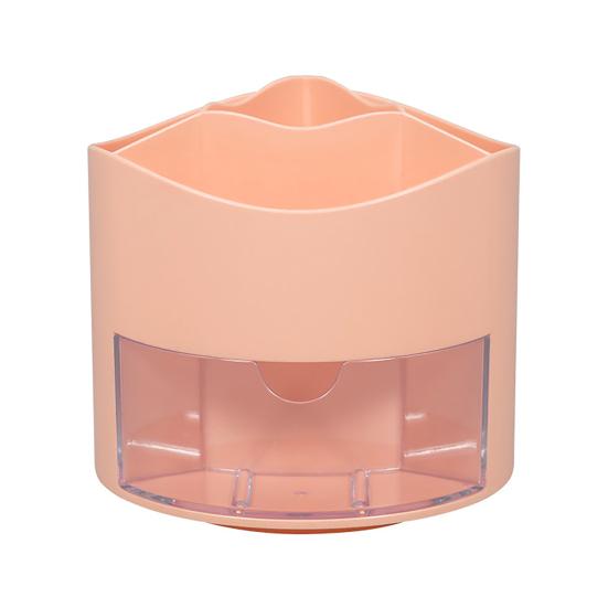 360 Degree Rotating Pen Holder Desk Organizer Pencil Cup with 4 Compartments Art Supply Storage Box for Office Home