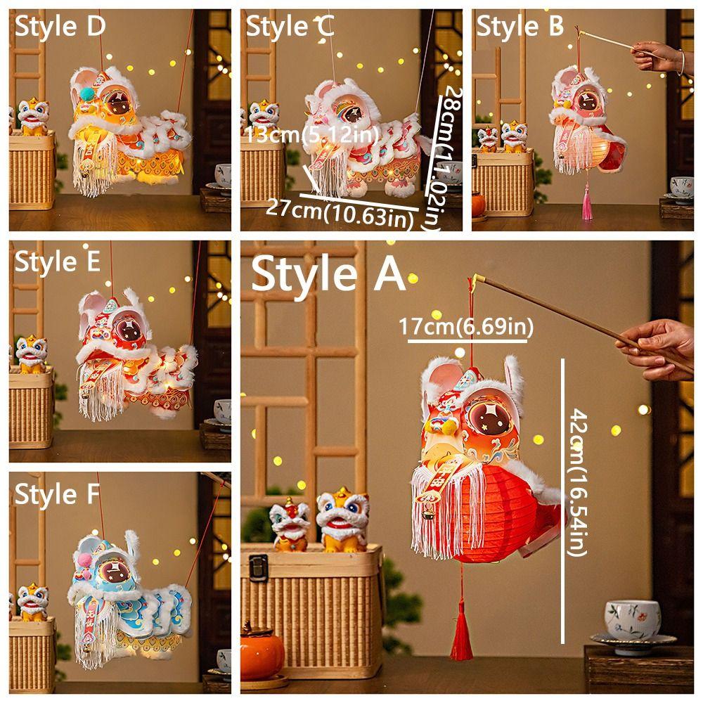 DIY Material Package Lion Dance Lantern Paper Luminous Lantern Portable Lantern  Kids Craft
