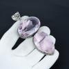 Pink Kunzite Giant Size Gemstone Handmade 925 Sterling Silver Jewelry Pendant, Big Size Pendant For Gifts , Double Pink Kunzite Gemstone Pendant