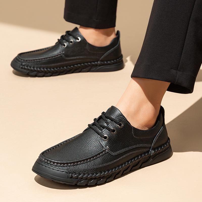 Мужская повседневная обувь из натуральной кожи, деловая обувь на шнуровке, универсальная мужская обувь для ходьбы, классическая новая мужская обувь для свадьбы