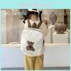 Trendy And Breathable Canvas Bear Character Preschool Backpack For Children