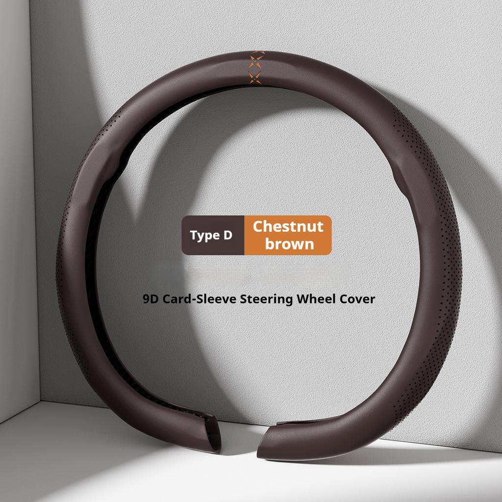 For BAIC HYOSOW Senova Weiwang Nappa Leather grain Car Steering Wheel Cover Breathable and Anti Slip Accessories Steering Covers