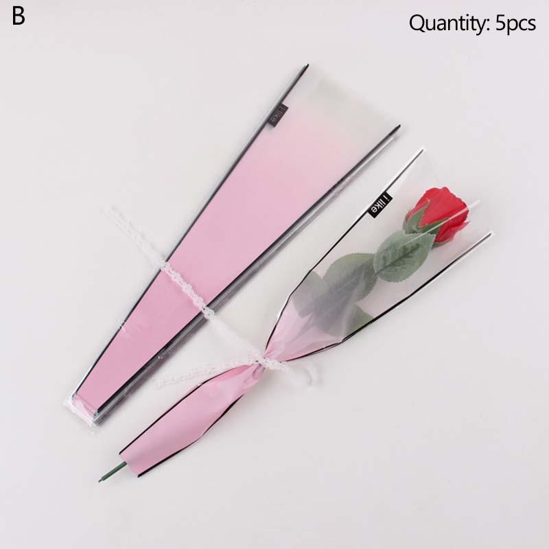 5 шт. Упаковка для цветов, пластиковая упаковка для букетов, подарков, водонепроницаемая, треугольная, одинарная