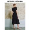 UR Women's French-Style Patchwork Draped Knit Dress