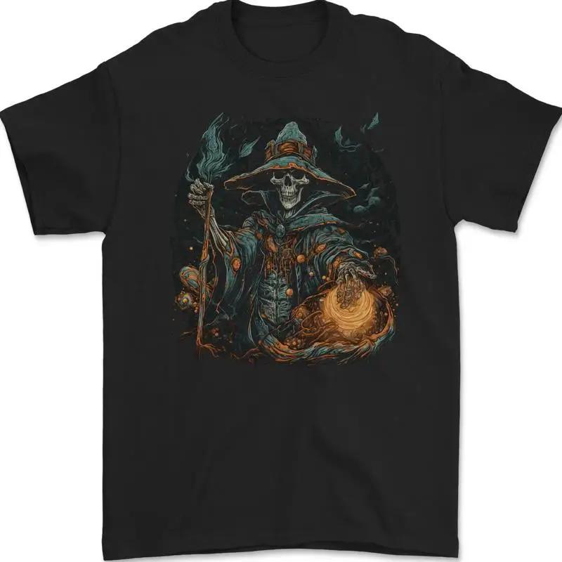 Skeleton Wizard Holding Lantern Magic T-shirt