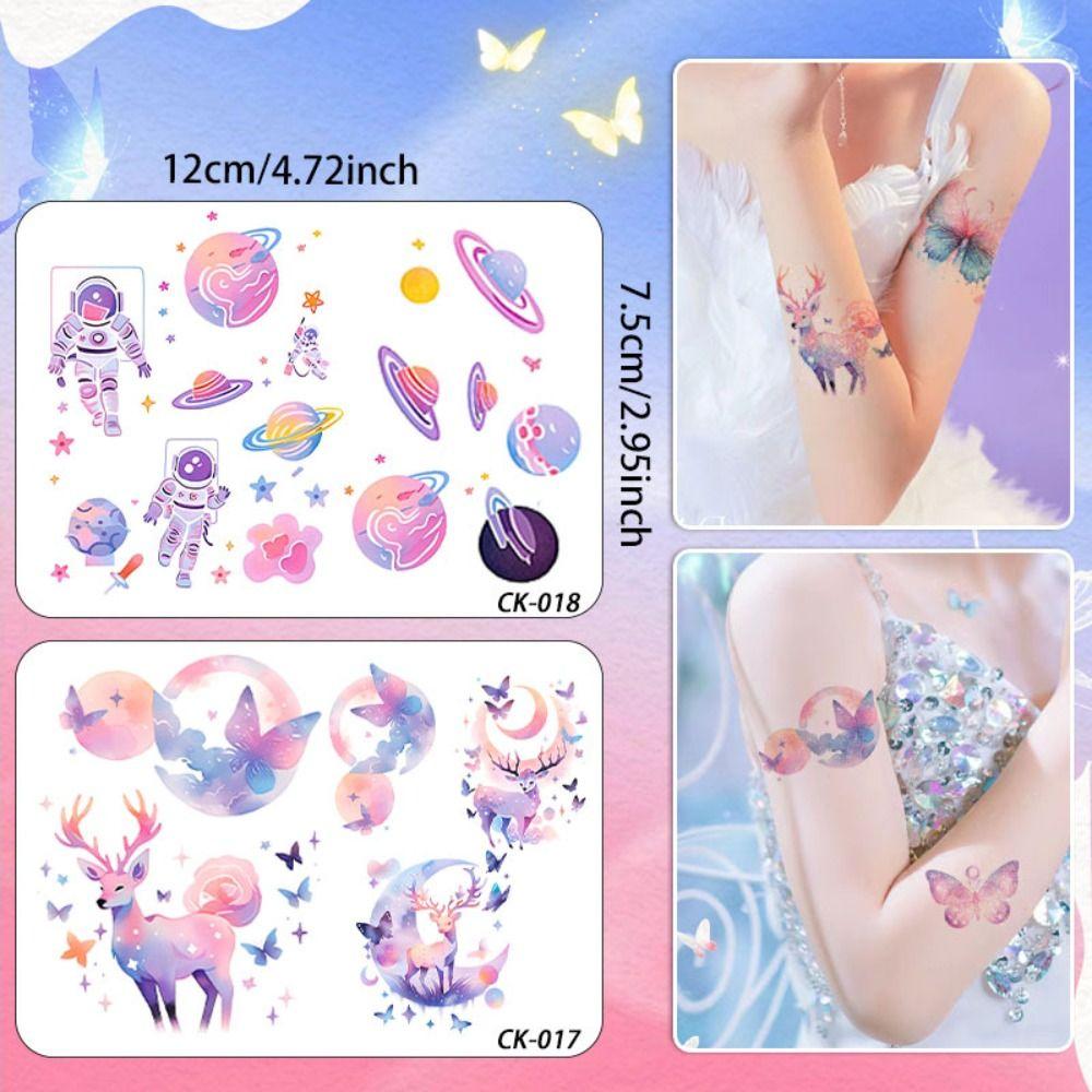 Водонепроницаемая наклейка с татуировкой бабочки, мультяшные поддельные татуировки, детская наклейка на руку, музыкальный фестиваль