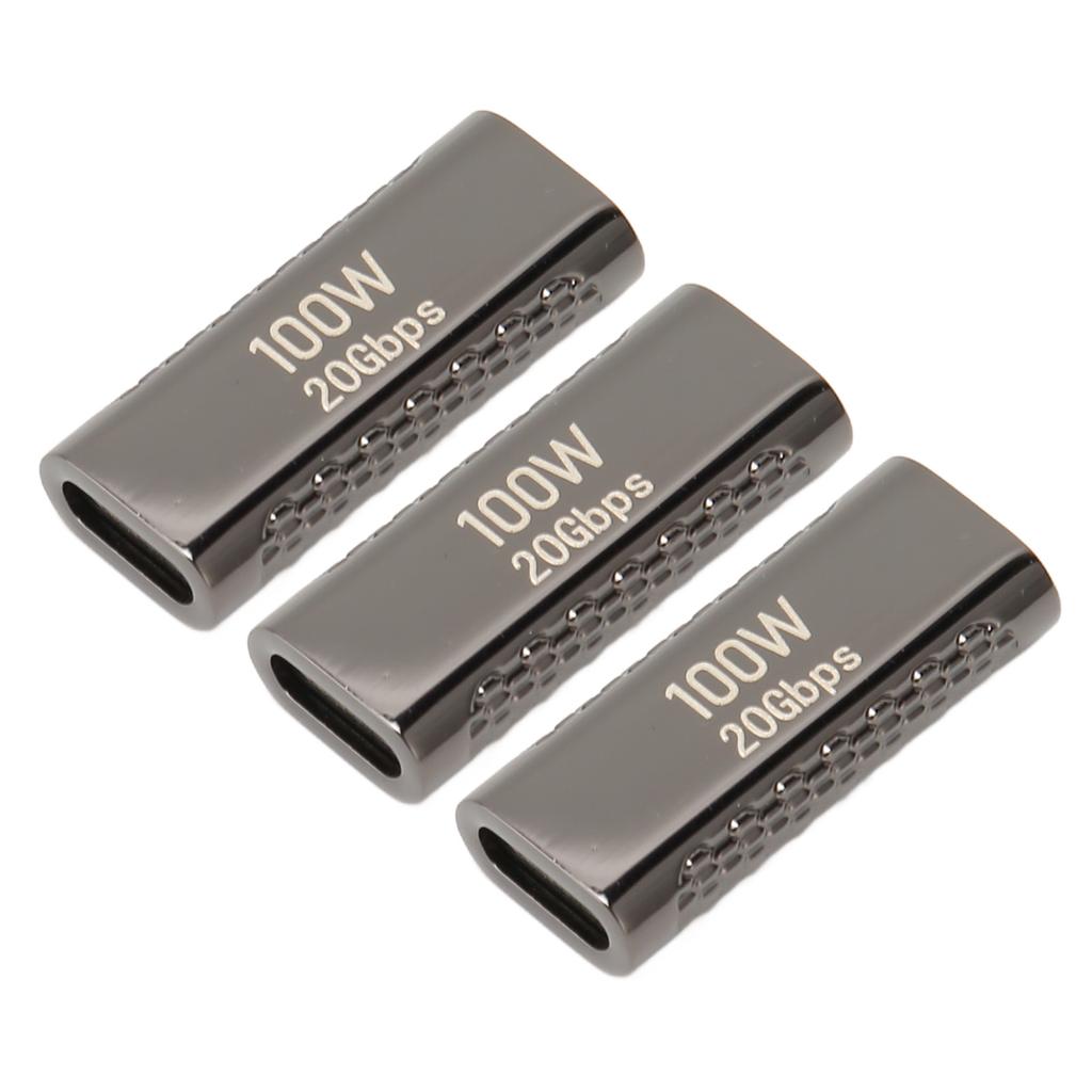 3 шт. USB C Female to Female адаптер с поддержкой передачи данных до 20 Гбит/с, подача питания 100 Вт, 8K 60 Гц