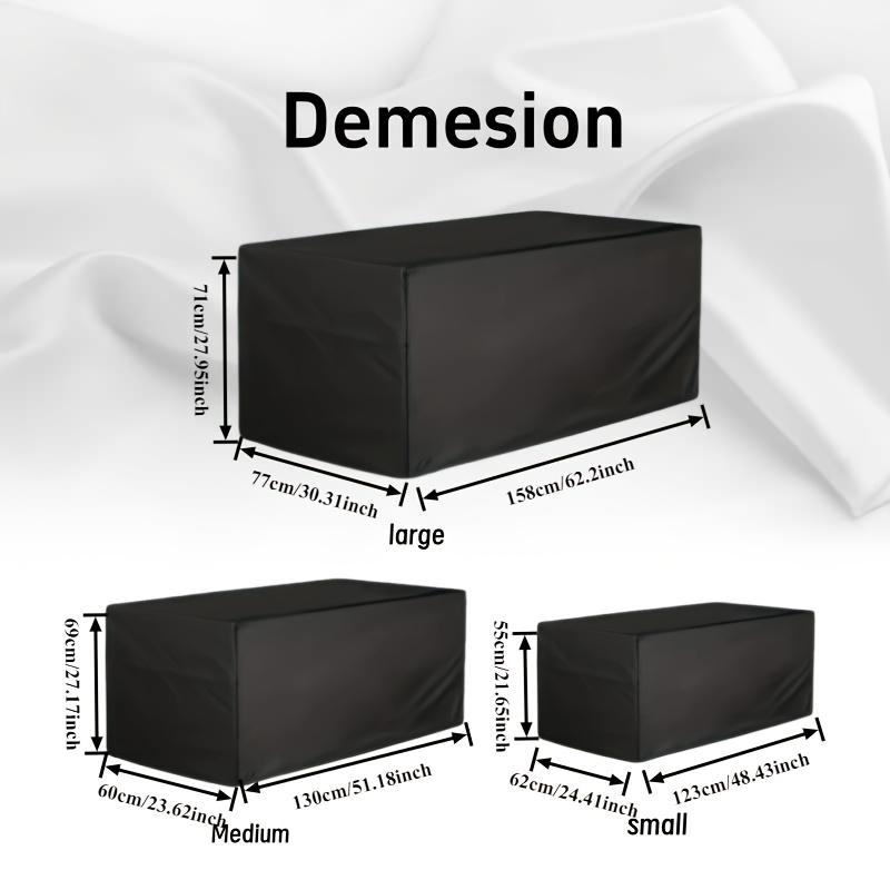 One Piece Outdoor Deck Box Cover - Black Premium Oxford Fabric - Compatible with most other deck boxes (cover only)