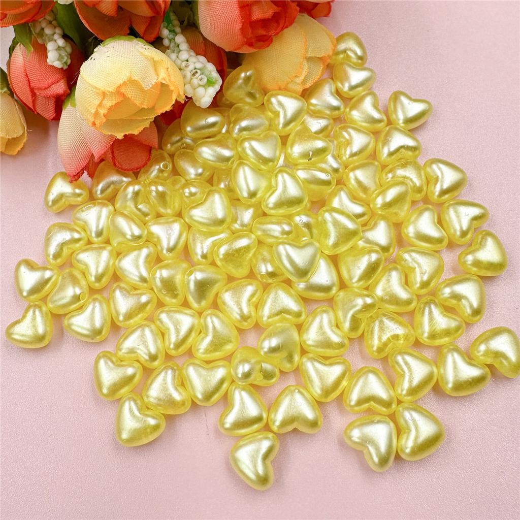 High Quality 100Pcs Acrylic Peach Heart With Hole Shining Light 10.1*8.8mm DIY Jewelry Making Colorful Creative Handmade Material Loose Beads
