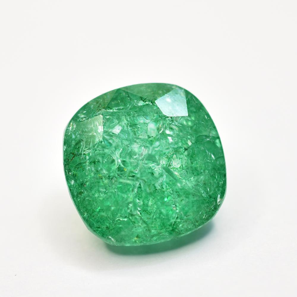 Natural Green Emerald SQUARE Cushion Cut 17.65 Ct Loose Gemstone