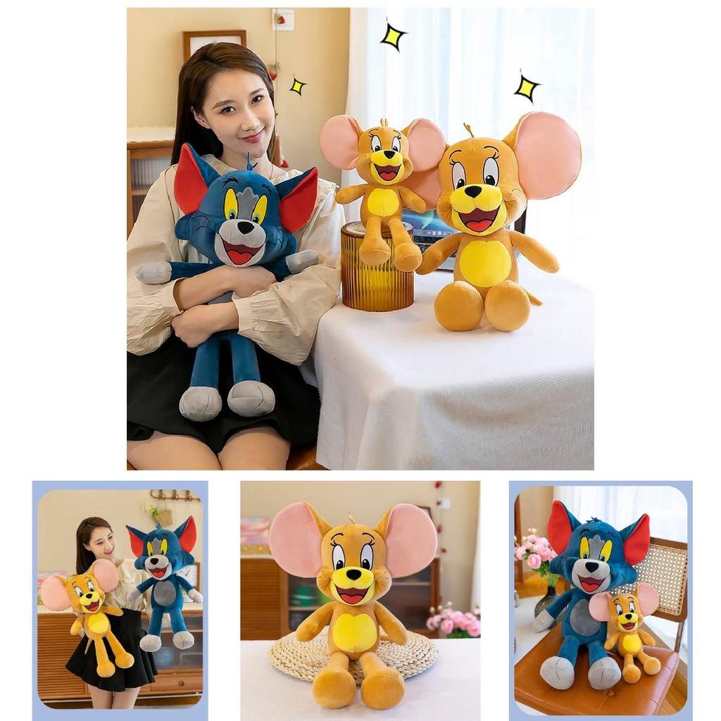 Cute Tom And Jerry Plush Toy Pillow Stuffed Doll Kids Valentine's Day Gift Cartoon