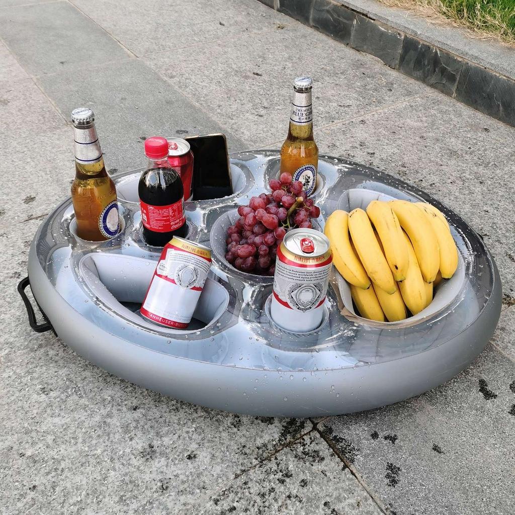 Надувной держатель для напитков, подстаканник, пористые фрукты, красное вино, мобильный телефон, вода, надувная ледяная кровать, тарелка для бассейна