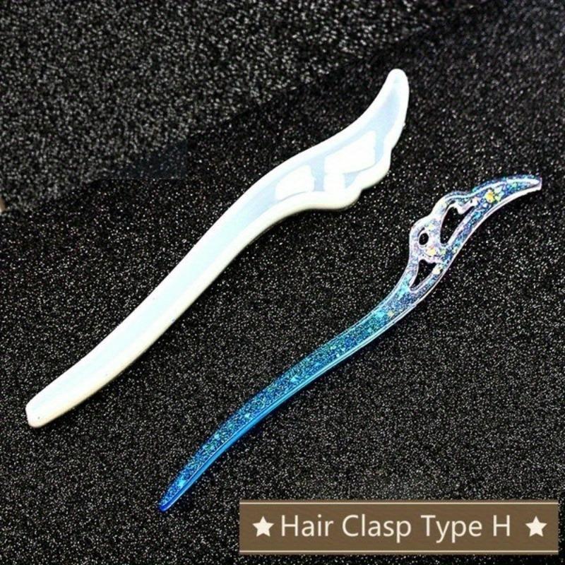 Transparent Hairpin Silicone Special Mould for Resin DIY Hair Jewelry Making Mold Epoxy Resin Molds (Molds Only)