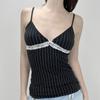 Sexy Slim Striped V-neck Sleeveless Vest