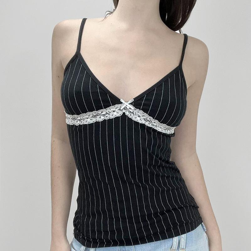 Sexy Slim Striped V-neck Sleeveless Vest
