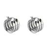 925 Silver Needle Plain Ring Multi-layer Earrings Women's Korean Retro Premium Versatile Earrings Light Luxury Niche Design Ear Buckles