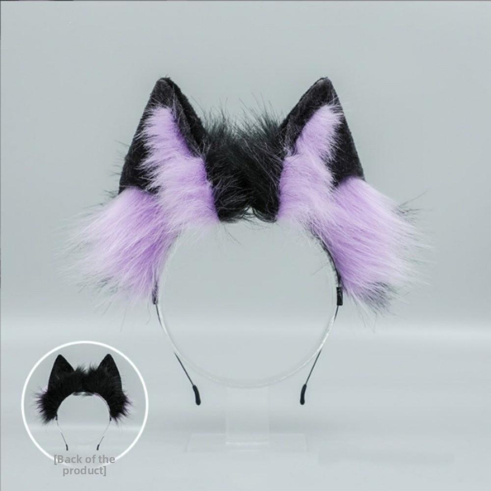 Furry Cat Ears Headband Plush Wolf Dog Hair Band Sweet Animals Hair Hoop  Cosplay