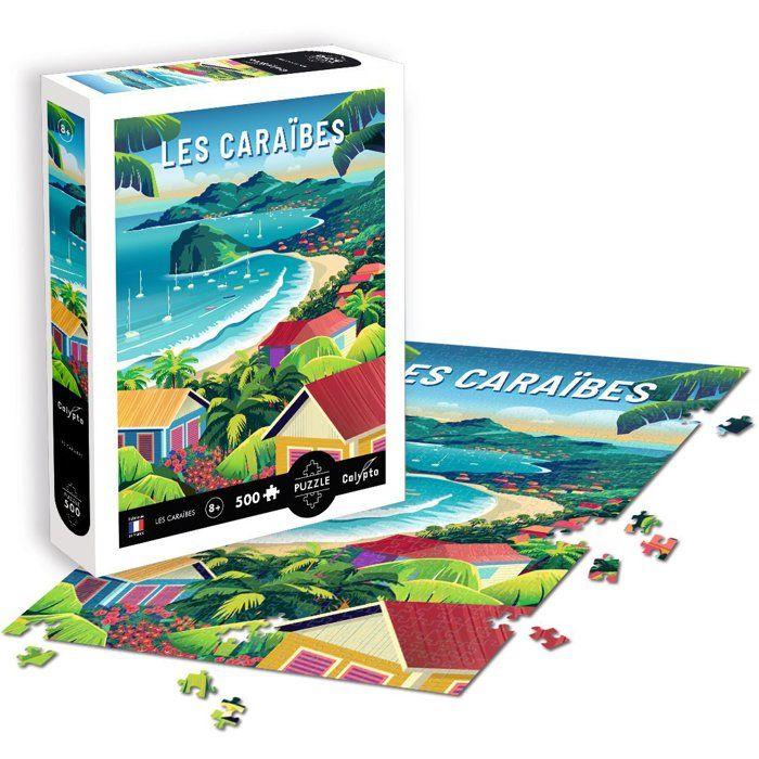 Puzzle - SENTOSPHERE - Calypto - 500 pieces - Les Caraibes - Toucher soyeux - Des 8 ans