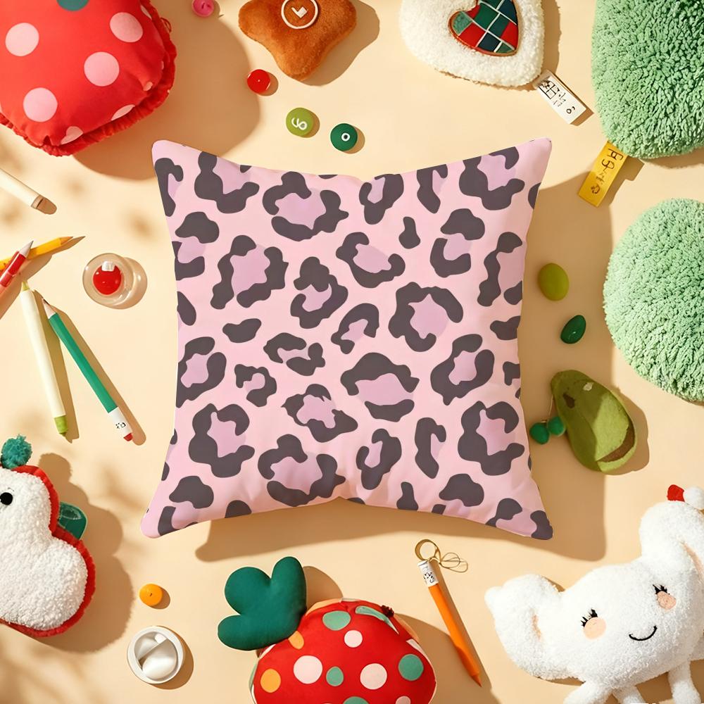 Classic leopard Print Pillow Case Plush Fabric Soft DoubleSided Printed Sofa Warm Winter Home Gift Cushion Cover