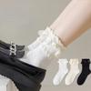White Lace Mid-Calf Socks Thin Breathable Ruffle Socks Perfect Match Lolita Socks for Women