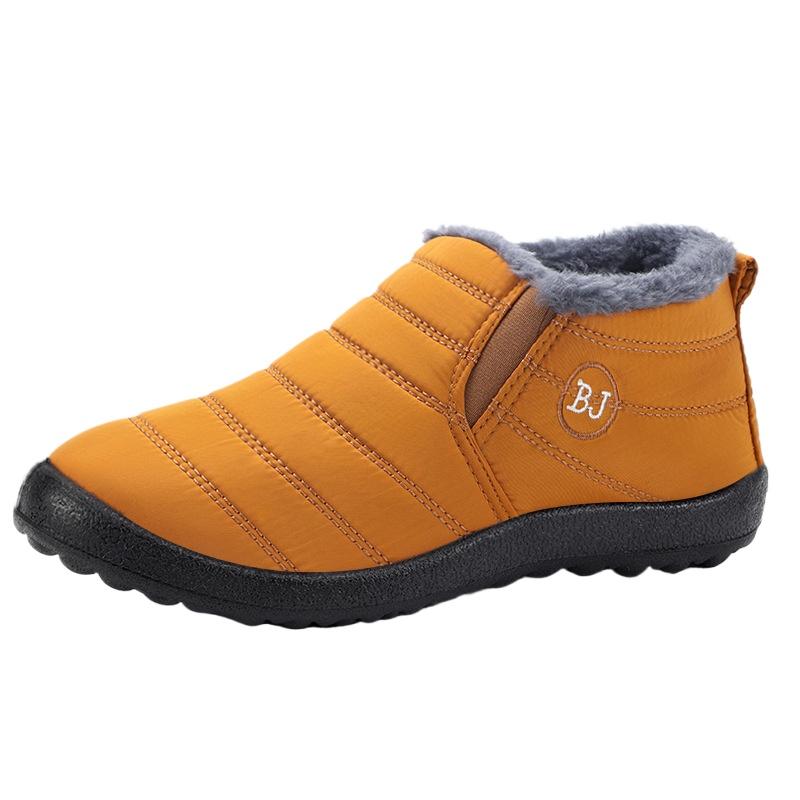 Хлопковые ботинки большого размера, Зимние утепленные флисом модные снежные ботинки, Мужские и женские парные водонепроницаемые и нескользящие хлопковые ботинки для женщин.