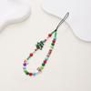Christmas Tree Snowman Santa Claus Bell Decor Phone Lanyard Colorful Beads Mobile