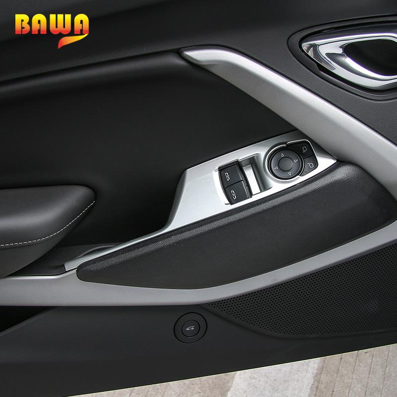 BAWA ABS автомобильные кнопки подъема окна, панель, декоративная крышка, планки, внутренние наклейки для Chevrolet Camaro 2017 Up Car