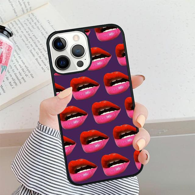 Сексуальная Девушка Леди Красные Губы Чехол для Телефона Для iPhone 17 Air 16 15 14 plus 12 13 Pro max Мягкий Бампер Защитный Чехол coque