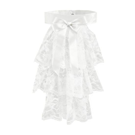 Ruffle Collar And Cuffs Clown Ruffle Collar White Black Lace Jabot Retro Victorian Collar for Cosplay Halloween Costume Party Accessory