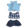 Argyle Vest, Strap Shirt, and Pants Set for 10cm Plush Toy, Blue, Kigurumi Accessories, Otaku Activities, Doll Mascot, Kpopdoll Costume [Used]