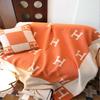 High-end Light Luxury Classic H Home Letter Wool Blanket Office Nap Air Conditioner Sofa Blanket Handmade Blanket Winter