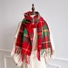 Зимний шарф для женщин Имитация кашемира Теплый клетчатый шарф-пашмина Накидки Женский Толстый Мягкий Буфанда Кисточки Шаль Пончо Стола