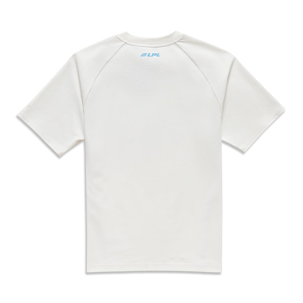 Li Ning E-Sports Series BLG Team Classic Comfortable Letter Pattern Raglan Short Sleeve T-Shirt Unisex Tops Off-White ATSU667-1