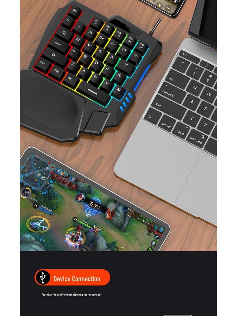 K13 One-Handed Gaming Keyboard: Universal Mobile & PC Game Accessory