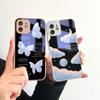 Чехол для телефона Cloud Butterfly, металлический лак, закаленное стекло, противоударный чехол для iPhone, Samsung, Huawei, Honor, Xiaomi, Redmi, OPPO, Realme, OnePlus, Vivo