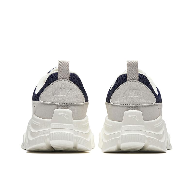 Anta Lifestyle Series Comfortable Durable Breathable Low-Top Casual Shoes Men Sneaker White Gray Blue 912538828-4