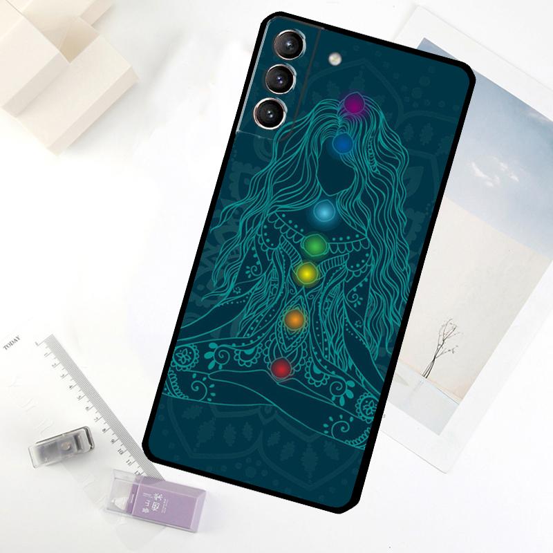Mandala Chakra Yoga Phone Case For Samsung Galaxy S25 Ultra S20 S21 S22 S23 S24 Ultra S9 S10 Plus S24 FE Cover